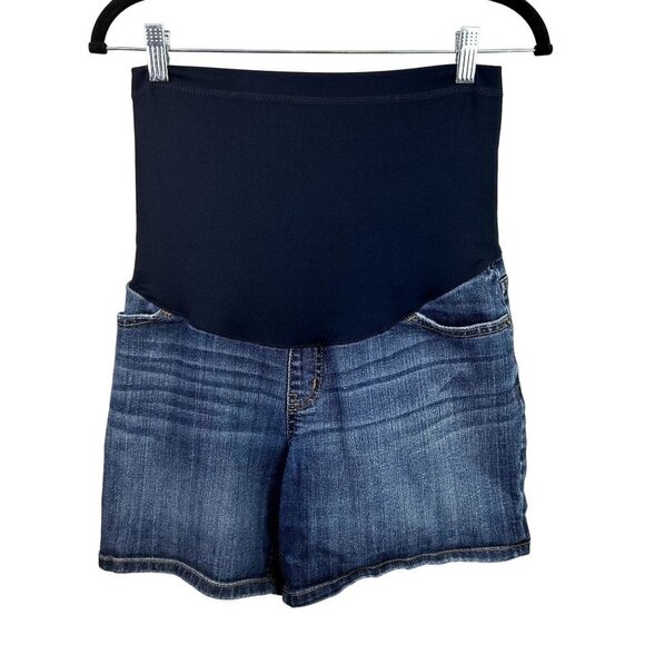 Maternity dark wash shorts size small - Picture 1 of 10
